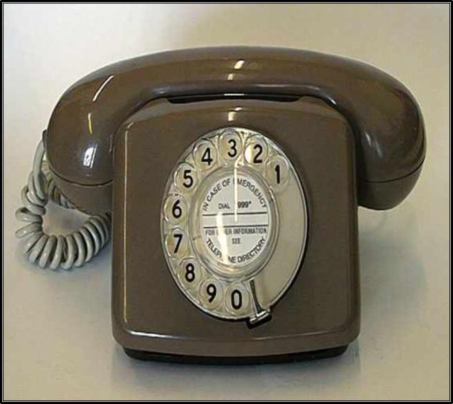 Een telefoon in de jaren 70.